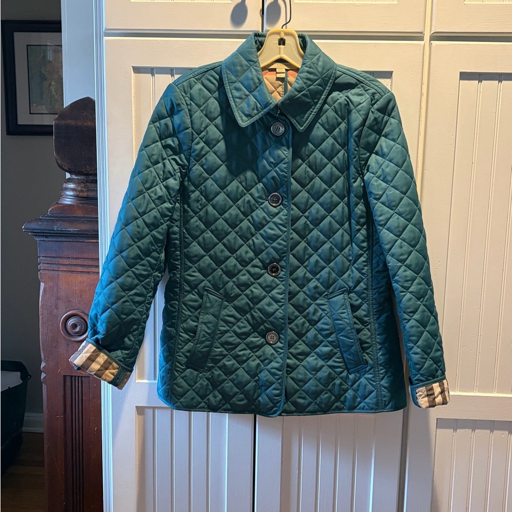 Burberry Teal Quilted Jacket